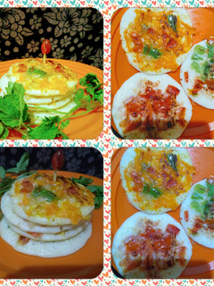 A picture of 3 ways Mini uttapam.