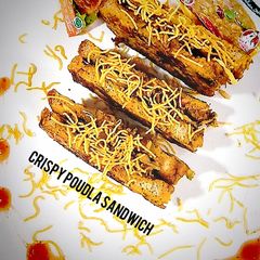 Crispy pudla sandwich A picture of Crispy pudla sandwich.