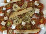 Ensalada de tomates cherry con queso feta