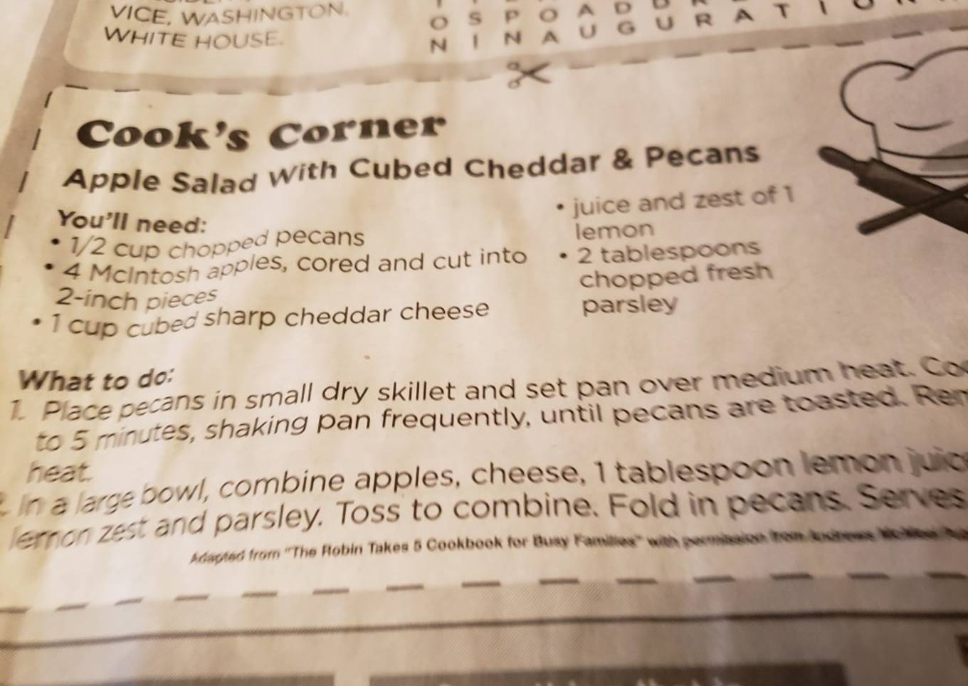 Apple Salad with Cubed Cheddar & Pecans