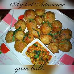 A picture of Yam balls.