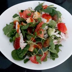 A picture of My Leftover Turkey Salad with Sweet Chilli Sauce 😋.