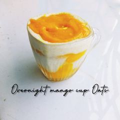 A picture of Healthy Overnight mango cup oats (vegan) without sugar/jagary.