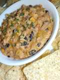 Cheesy Black Bean & Corn Buffalo Chicken Dip
