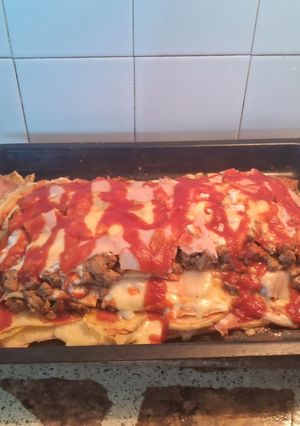 Una foto de Lasaña de fiambre y carne