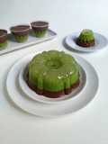 Puding Lumut Pandan Cokelat