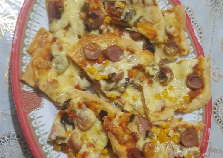 Recipe of Homemade Soft &amp; thin crust pizza