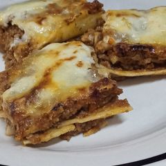 A picture of Beef mince lasange.