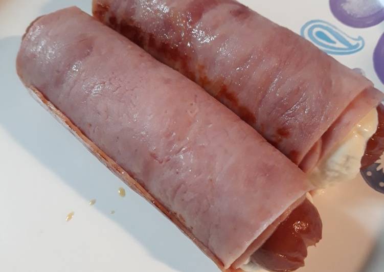 Step-by-Step Guide to Prepare Quick Hotdog, Ham and Cheese Roll