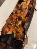 Poireau brûlé, poêlée de shitake