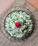 Arroz con manteca (mantequilla) ajo, perejil y corazón de sorpresa 😋 🍚 🧈🧄🌱🧀