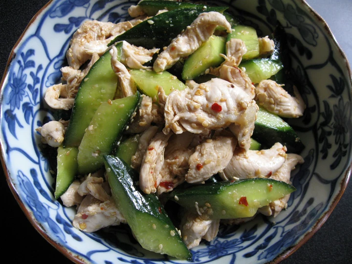 Simple Way Make Recipe Chicken &amp;amp; Cucumber Salad with Sesame Dressing that is Really Delicious, Really Delicious}
