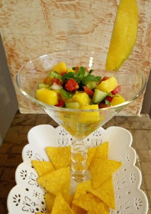 A picture of MangoSalsa#Snacksrecipecontest.