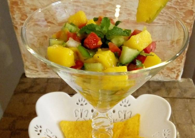 Simple Way to Make Perfect MangoSalsa#Snacksrecipecontest