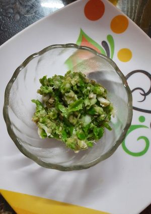 A picture of Green chilli Thecha.