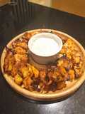 Buffalo cauliflower wings with blue cheese dip