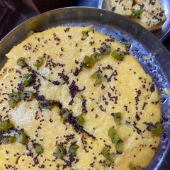 A picture of Besan khaman.