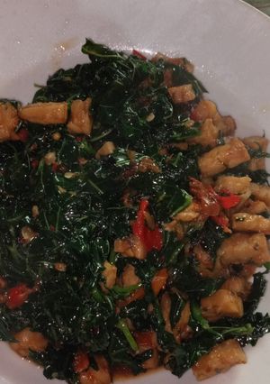 Foto resep Tumis daun pepaya dan tempe bumbu halus