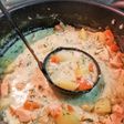 Creamy salmon soup (traditional Finnish salmon soup)
