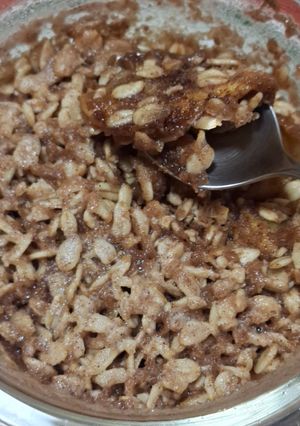 Una foto de Crisp de manzana en el microondas