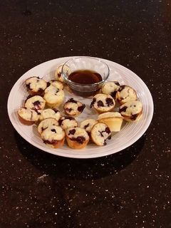 A picture of Mini Muffin Blueberry Pancakes.