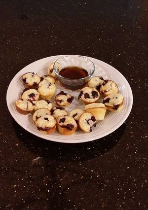 A picture of Mini Muffin Blueberry Pancakes.