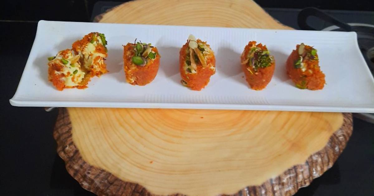 Gajar ka halwa sushi roll with rabri cream cheese filling Recipe by