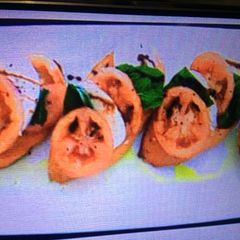 A picture of Plum tomatoes and Bocconcini Bruschetta.