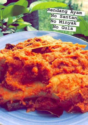 Foto resep Rendang Ayam Tanpa Santan, Gula, Minyak