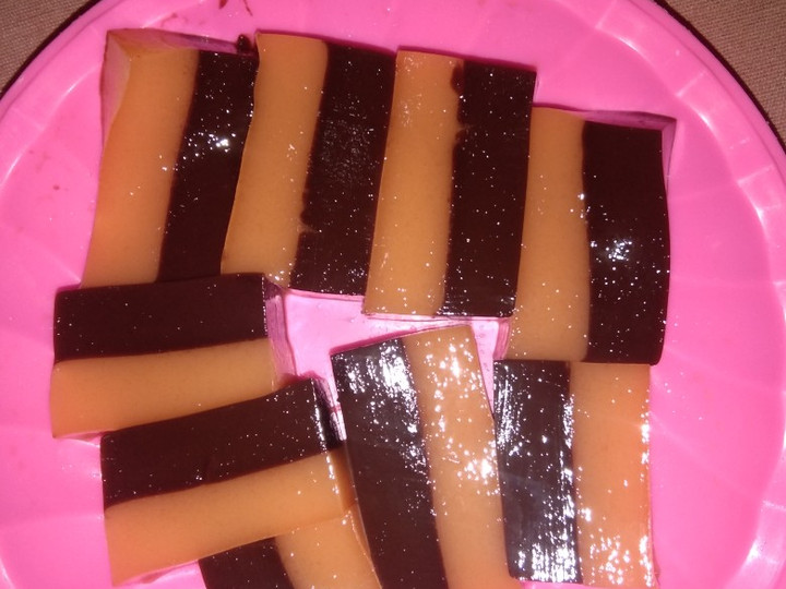 Cara Memasak Puding lapis mangga coklat Istimewa