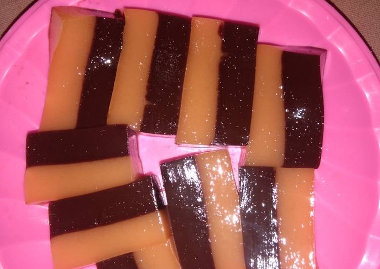 Puding lapis mangga coklat