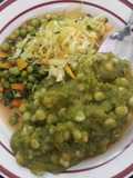 Mokimo with minji stew and cabbage salad
