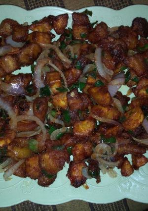 A picture of Fried plantain sauce.
