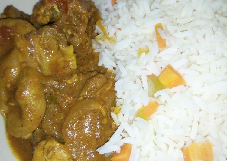 Rice with chicken curry