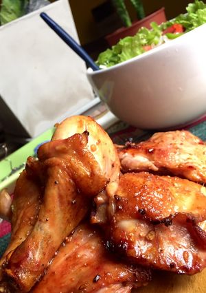 Una foto de Pollo al horno con mostaza y miel