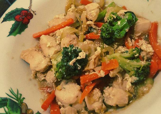 Steps to Make Speedy Savory Chicken Veggies Stir Fry