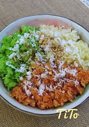 Hình của món Xôi ba màu đậu xanh.