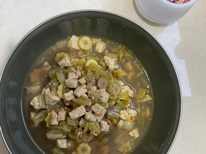 Cara Mudah Membikin Resep Cah sawi putih tahu baby cumi pedas yang Bisa Manjain Lidah Anti Ribet, Mantap