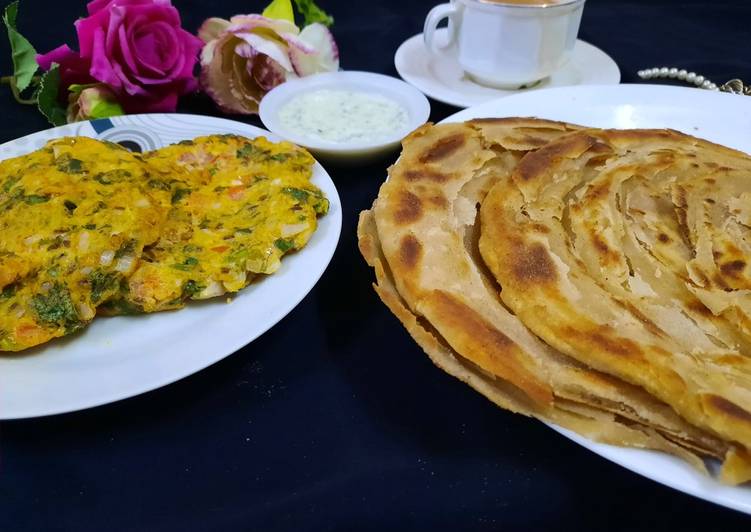 Recipe: Delicious Omlat lacha paratha and chaye