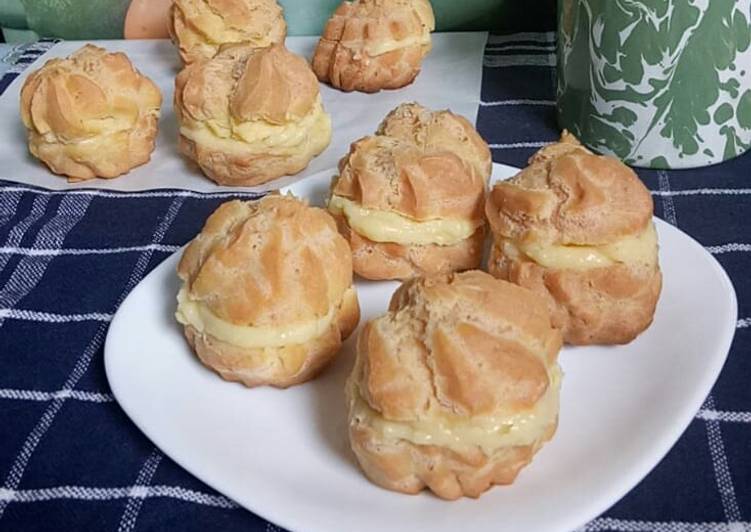 Sus/soes/choux pastry vla vanila kokoh tanpa mixer
