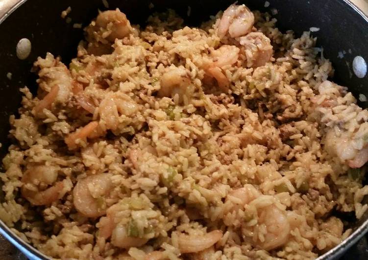 Steps to Make Any-night-of-the-week Dirty Brown Rice with Shrimp