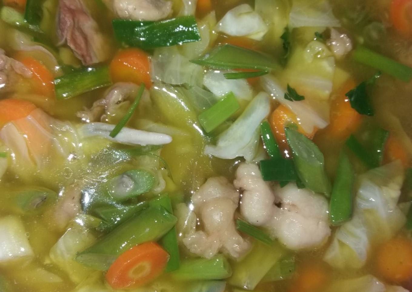 Sop ayam ati empela dan tetelan ayam