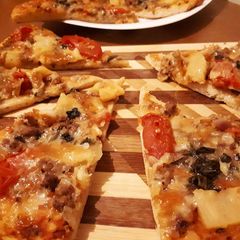 Home made pizza A picture of Home made pizza.