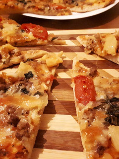 A picture of Home made pizza.