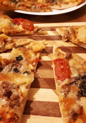 A picture of Home made pizza.