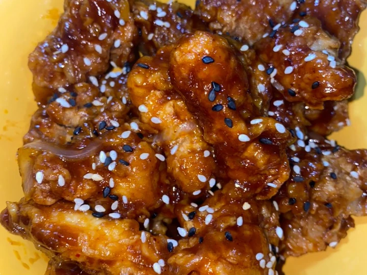 Langkah Mudah untuk Membikin Resep Korean spicy honey butter chicken yang  Bikin Ketagihan Anti Ribet, Sempurna