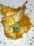 Coniglio con crema di carote
