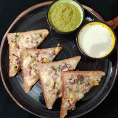A picture of GRILLED Vegetable TRIANGULAR TOAST.