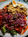 Ensalada con hummus y cous cous 🥗