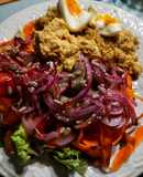 Ensalada con hummus y cous cous 🥗